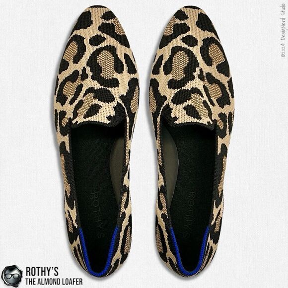 ROTHY’S ALMOND TOE LOAFER IN DESERT CAT LEOPARD PRINT WOMEN’S 9 SLIP ON SHOES - Picture 3 of 14